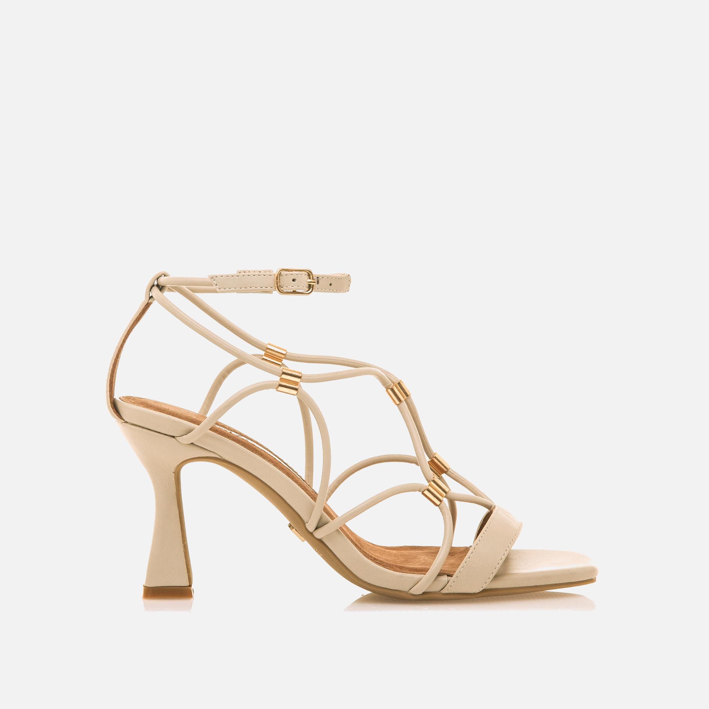 Buy NUIN beige 57163 HIGH HEELED SANDALS Mariamare for WOMAN
